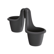 Květináč závěsný RESPANA TWINS 46,3 cm - barva: antracit
