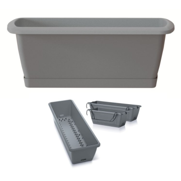 Truhlík se zavlažov. systémem a držákem RESPANA EASYCARE 59,3 cm - barva: šedý kámen