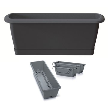Truhlík se zavlažov. systémem a držákem RESPANA EASYCARE 39,7 cm - barva: antracit
