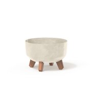 Květináč GRACIA LOW BETON EFFECT 23,5 cm - barva: písková