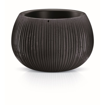 Květináč BETON BOWL s vkladem 37 cm - barva: černá