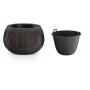 Květináč BETON BOWL s vkladem 37 cm - barva: černá