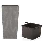 Květináč URBI SQUARE BETON EFFECT s vkladem 32,5 cm - barva: marengo