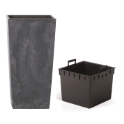 Květináč URBI SQUARE BETON EFFECT s vkladem 32,5 cm - barva: antracit