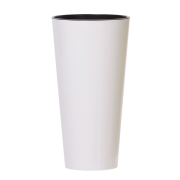 Květináč TUBUS SLIM s vkladem 25 cm - barva: bílá (lesklá)