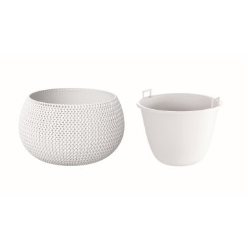 Květináč SPLOFY BOWL s vkladem 23,9 cm - barva: bílá