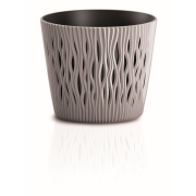 Květináč SANDY ROUND s vkladem 26,2 cm - barva: mocca
