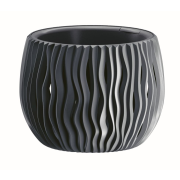 Květináč SANDY BOWL s vkladem 18 cm - barva: antracit