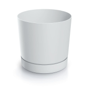 Květináč TUBO P s miskou 29,2 cm - barva: bílá
