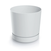 Květináč TUBO P s miskou 33,8 cm - barva: bílá