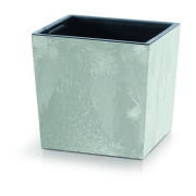 Květináč URBI SQUARE LOW BETON EFFECT s vkladem 24 cm - barva: beton
