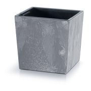 Květináč URBI SQUARE LOW BETON EFFECT s vkladem 30 cm - barva: marengo
