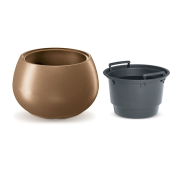Květináč HEOS ECO WOOD s vkladem 37 cm - barva: naturo ECO