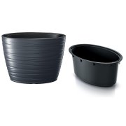 Květináč  MAZE oválný s vkladem 58,5 cm - barva: antracit
