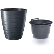 Květináč MAZE s vkladem  37,5 cm - barva: antracit