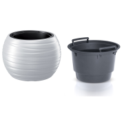 Květináč MAZE kulatý s vkladem 39,6 cm - barva: bílá