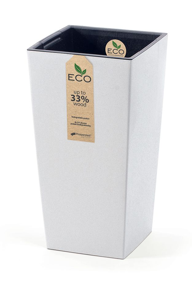 Kvetináč URBI SQUARE ECO WOOD s vkladom 24 cm - farba: biela ECO