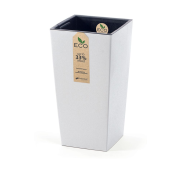 Květináč URBI SQUARE ECO WOOD s vkladem 29,5 cm - barva: bílá ECO
