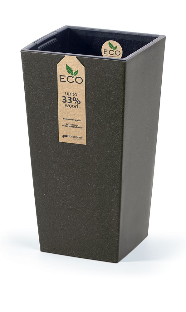 Kvetináč URBI SQUARE ECO WOOD s vkladom 19,5 cm - farba: káva ECO