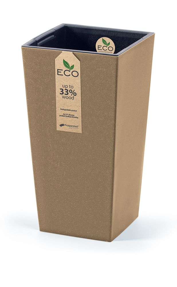 Kvetináč URBI SQUARE ECO WOOD s vkladom 24 cm - farba: naturo ECO
