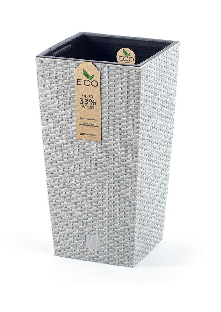 Kvetináč RATO SQUARE ECO WOOD s vkladom 20 cm - farba: biela ECO