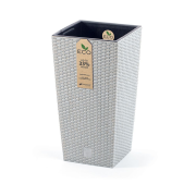 Květináč RATO SQUARE ECO WOOD s vkladem 29 cm - barva: bílá ECO