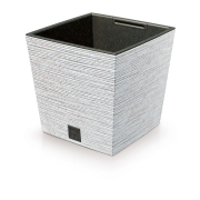 Květináč FURU SQUARE LOW ECO WOOD s vkladem 24 cm - barva: bílá ECO
