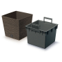 Květináč FURU SQUARE LOW ECO WOOD s vkladem 24 cm - barva: káva ECO