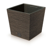 Květináč FURU SQUARE LOW ECO WOOD s vkladem 29,5 cm - barva: káva ECO