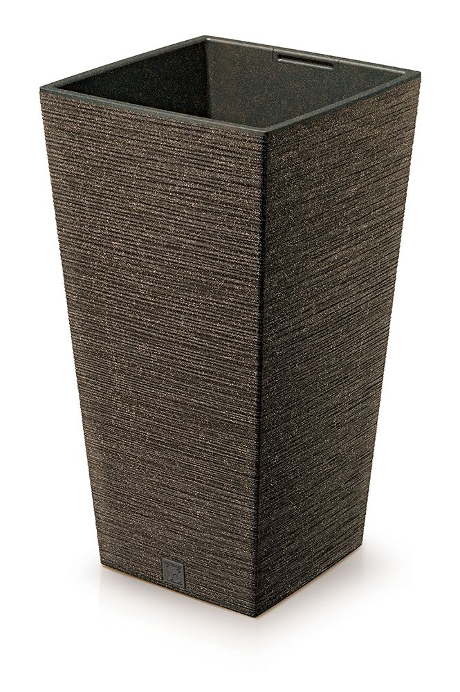 Kvetináč FURU SQUARE ECO WOOD s vkladom 34,5 cm - farba: káva ECO