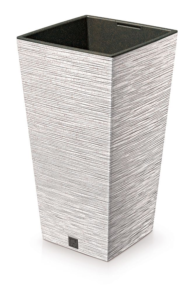 Kvetináč FURU SQUARE ECO WOOD s vkladom 26,5 cm - farba: biela ECO