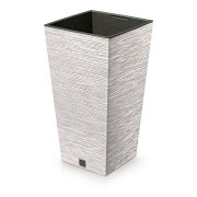 Květináč FURU SQUARE ECO WOOD s vkladem 30 cm - barva: bílá ECO
