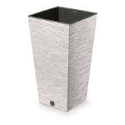 Květináč FURU SQUARE ECO WOOD s vkladem 34,5 cm - barva: bílá ECO