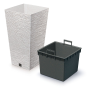 Květináč FURU SQUARE ECO WOOD s vkladem 39,5 cm - barva: bílá ECO