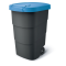 Popolnica Prosperplast Wheeler 90 l antracit s modrým víkem