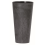 Květináč TUBUS SLIM BETON EFFECT s vladem  20 cm - barva: antracit