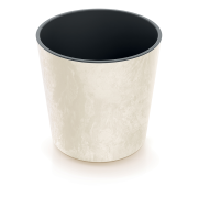 Květináč URBI ROUND EFFECT s vkladem 30 cm - barva: písková