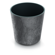 Květináč URBI ROUND EFFECT s vkladem 30 cm - barva: marengo