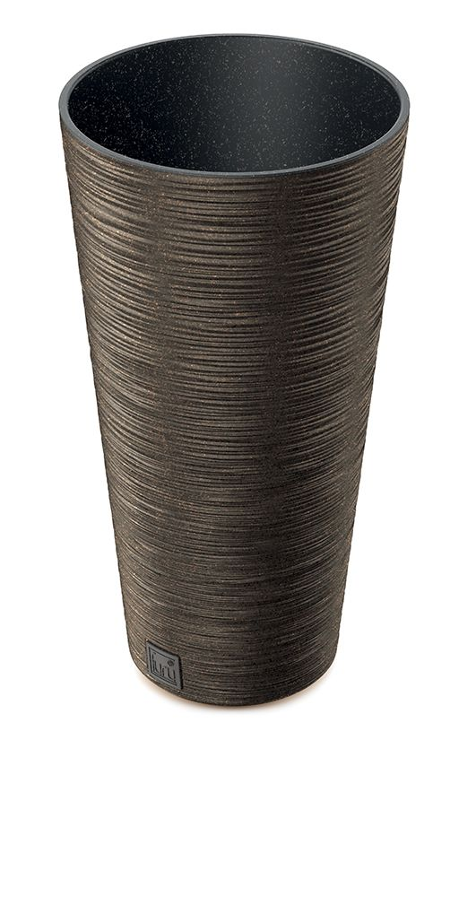 Kvetináč FURU SLIM ECO WOOD s vkladom 25 cm - farba: káva ECO