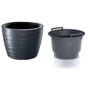 Květináč nízký MAZE s vkladem  47,5 cm - barva: antracit